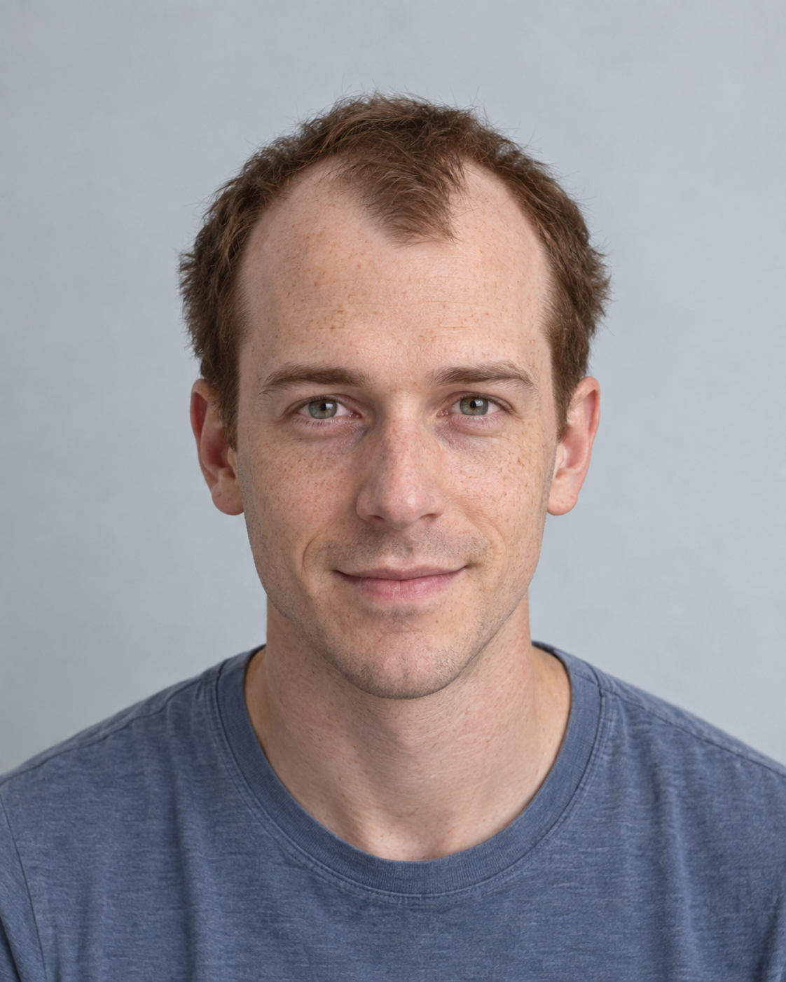 Generated man before hair restoration illustration, example 01